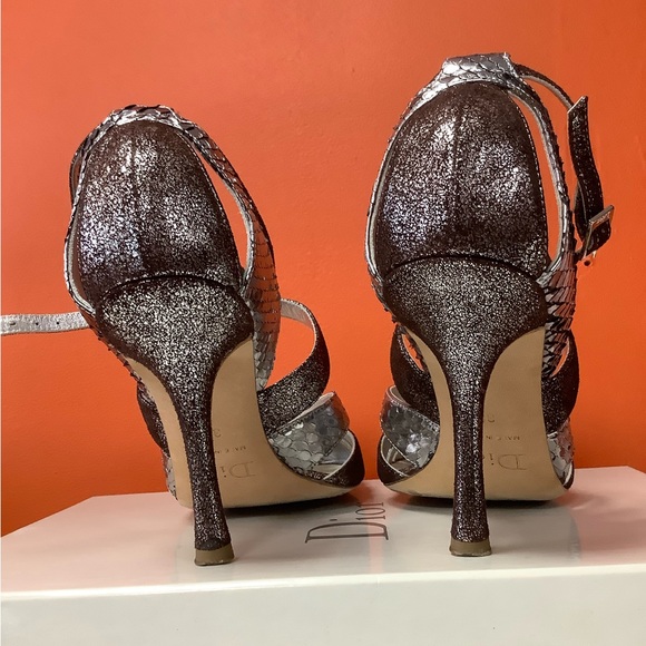 Dior Metallic Python Leather Sandals - Picture 7 of 11